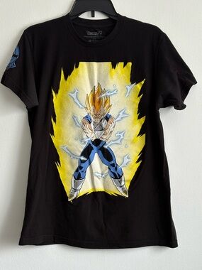 Black Short Sleeve Tee Featuring Vegeta